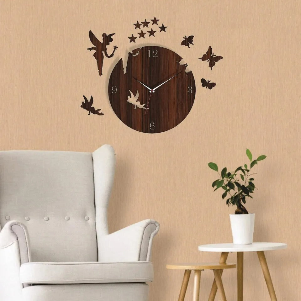 Creative Modern Wall Clocks 3D Acrylic Decorative Timepieces with Geometric Tree Bird Butterfly and Fairy Designs Stylish Wall Art for Living Room Bedroom Office and Home Decor