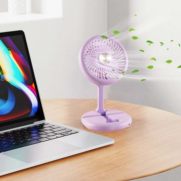 Sleek Blue Mini Desk Fan – Rechargeable USB-Powered Personal Fan for Home, Office, or On-the-Go – Quiet, Compact & Elegant Cooling Solution