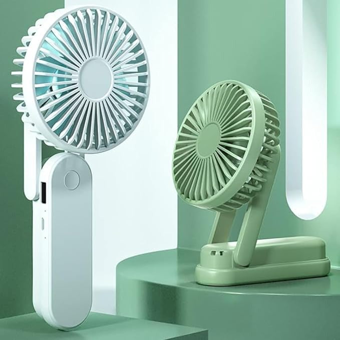 Compact Foldable USB Fan Rechargeable Battery Powered Quiet Air Circulator for Desktop Use in Office Bedroom or Outdoors
