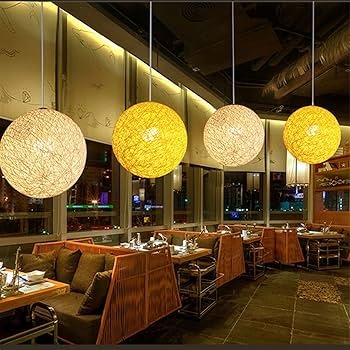 Natural Boho Hanging Rope Light Fixture Handcrafted Rustic Pendant Lamp for Dining Room Bedroom Living Space Kitchen Island or Cafe Interior Decor
