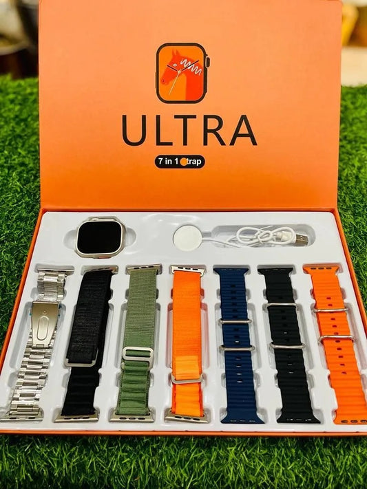 Ultra 7 in 1 Strap Smartwatch 49mm | Series 8 Ultra Smart Watch 49mm with 7 pair Strap | LAXASFITULTRA 7 IN 1 Strap | BIG 2.01 INFINITE DISPLAY | Bluetooth Calling | Sports Mood