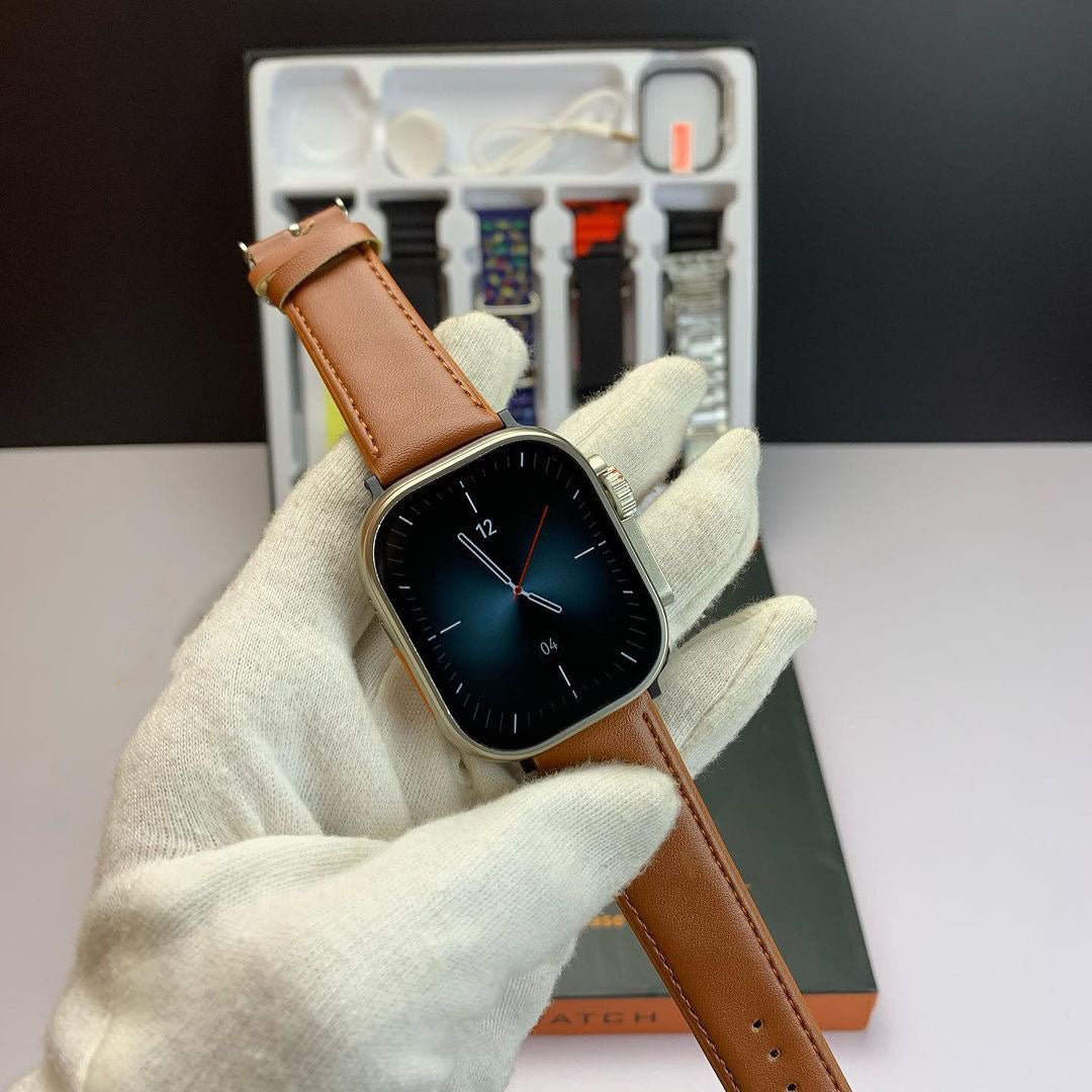 Ultra 10 in 1 set smart watch with 10 Different colour straps and watch silicone Cover | 49mm big HD Display | Bluetooth and Touch smart watch