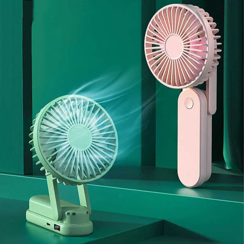 Compact Foldable USB Fan Rechargeable Battery Powered Quiet Air Circulator for Desktop Use in Office Bedroom or Outdoors