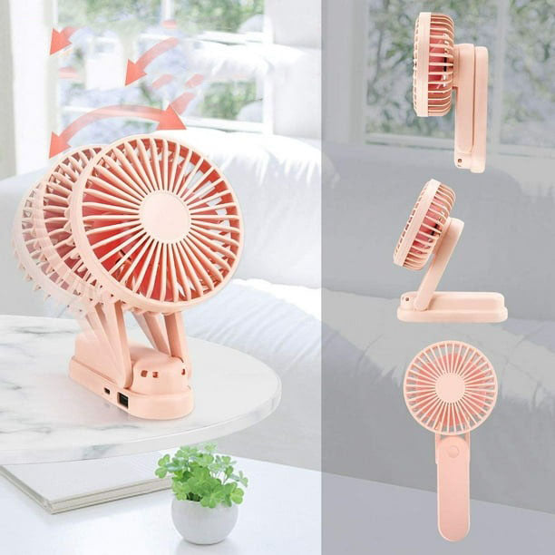 Compact Foldable USB Fan Rechargeable Battery Powered Quiet Air Circulator for Desktop Use in Office Bedroom or Outdoors