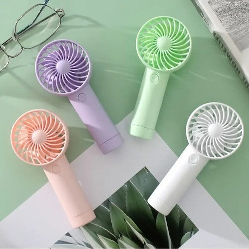 Portable USB Rechargeable Handheld Mini Fan in Multiple Colors – Quiet Personal Cooling Fan with Removable Base for Home Office Travel Outdoor Use