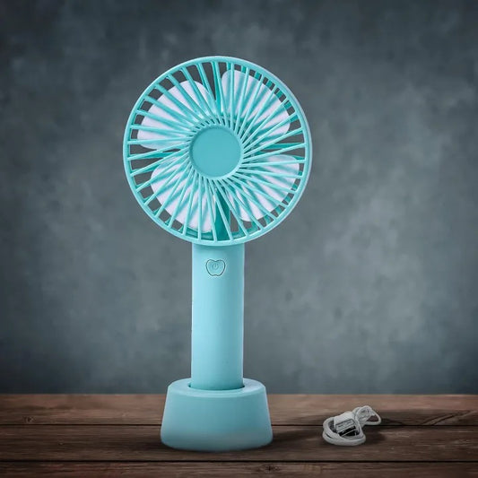 Portable USB Rechargeable Handheld Mini Fan in Multiple Colors – Quiet Personal Cooling Fan with Removable Base for Home Office Travel Outdoor Use