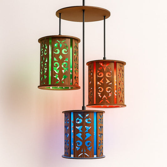 Handcrafted Decorative Pendant Light Collection – Artistic Wooden, Metal & Fabric Hanging Lamps with Floral, Boho, and Modern Designs for Kitchen, Dining, and Living Spaces