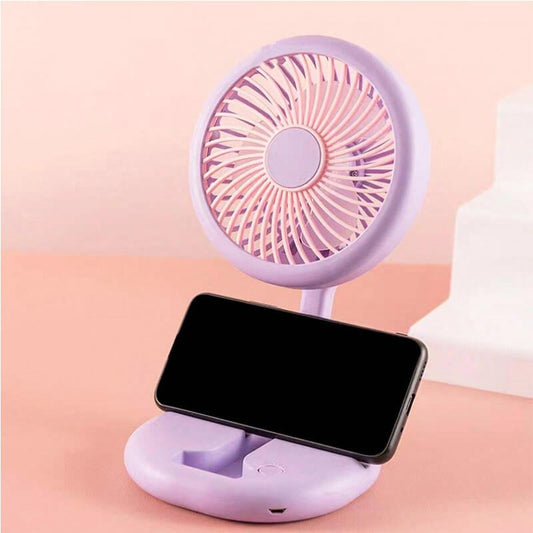 Sleek Blue Mini Desk Fan – Rechargeable USB-Powered Personal Fan for Home, Office, or On-the-Go – Quiet, Compact & Elegant Cooling Solution