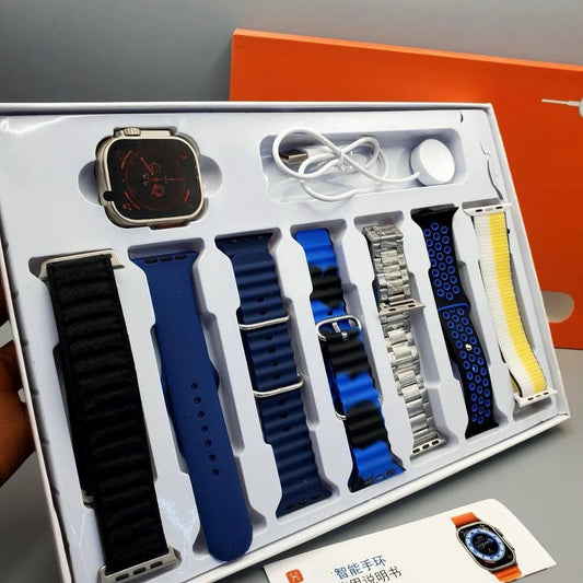 Ultra 7 in 1 Strap Smartwatch 49mm | Series 8 Ultra Smart Watch 49mm with 7 pair Strap | LAXASFITULTRA 7 IN 1 Strap | BIG 2.01 INFINITE DISPLAY | Bluetooth Calling | Sports Mood