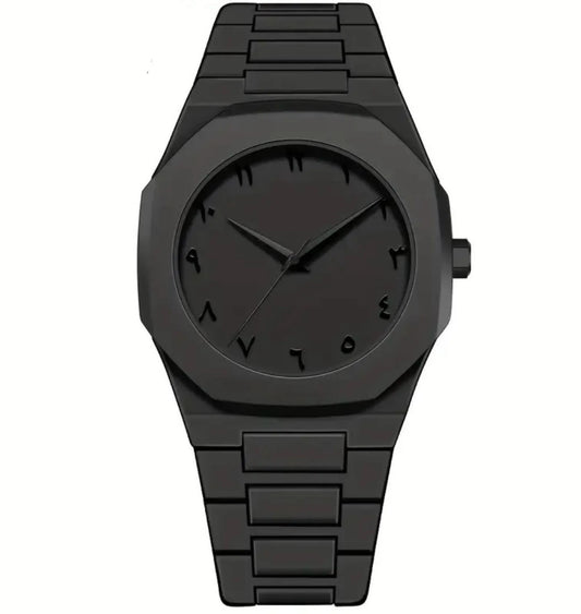 Arabic Aura Watch – Modern Luxury Timepiece with Arabic Numerals, Stainless Steel Design, Quartz Movement, Elegant Dial, and Water-Resistant Build for Men & Women